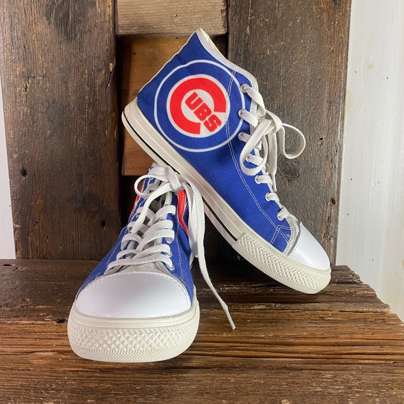 CHICAGO CUBS HIGH TOP CANVAS SNEAKERS - Picture 1 of 9